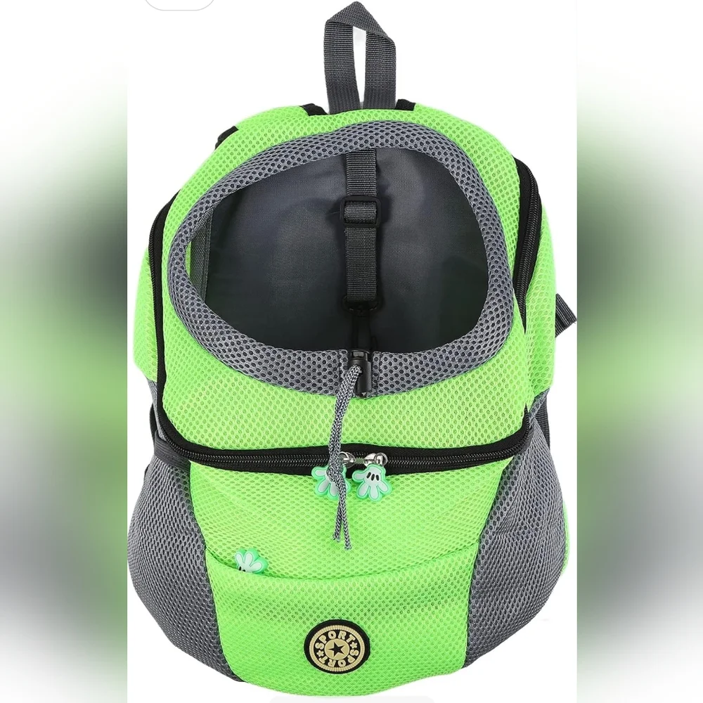 Stylish Green and Gray Dog Carrier Backpack
